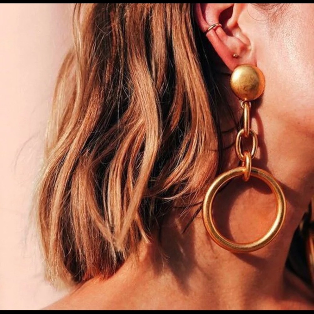 Gold Loop Dangle Earrings